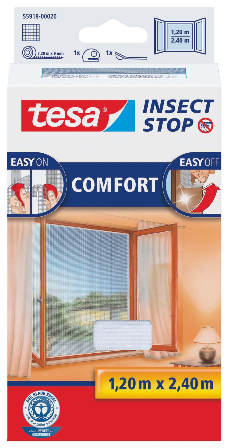tesa Fliegengitter Insect Stop COMFORT weiß 1,2 x 2,4 m