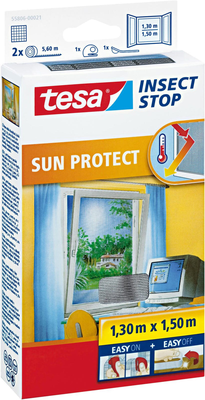 tesa Fliegengitter Insect Stop SUN PROTECT anthrazit 1,3 x 1,5 m