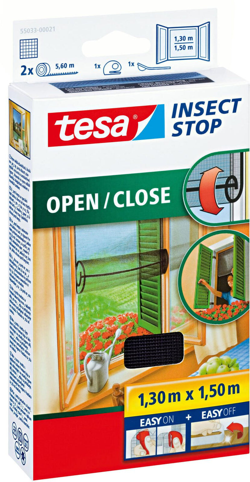 tesa Fliegengitter INSECT STOP OPEN/CLOSE anthrazit 1,3 x 1,5 m