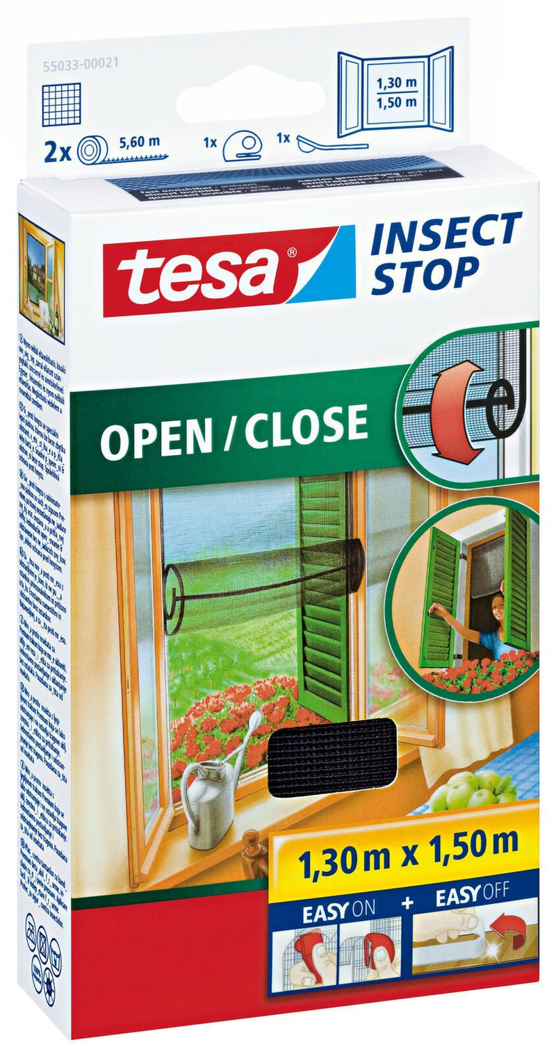 tesa Fliegengitter INSECT STOP OPEN/CLOSE anthrazit 1,3 x 1,5 m