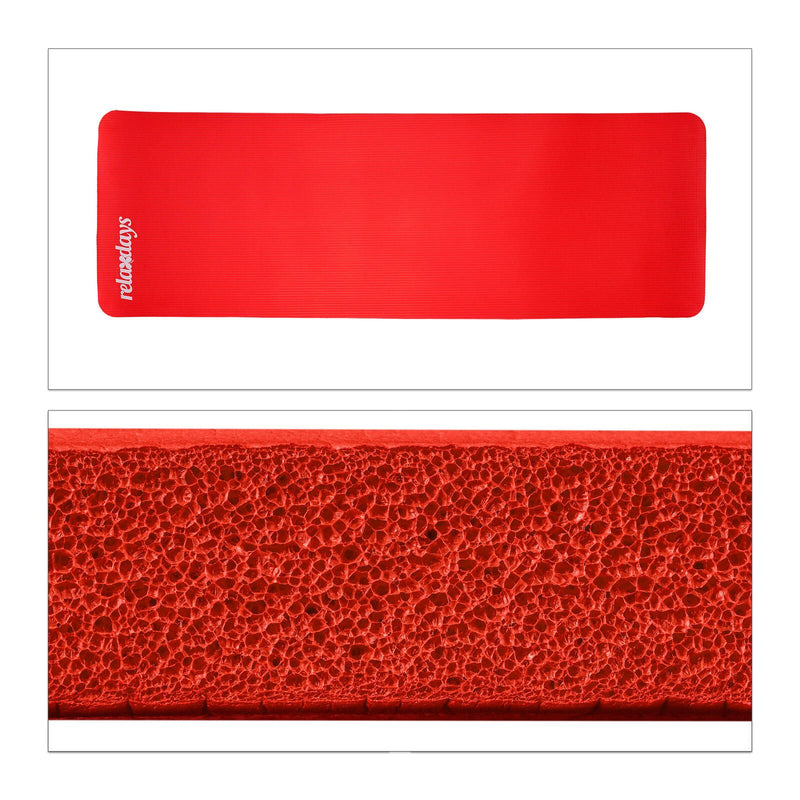 relaxdays Yogamatte rot 60,0 x 180,0 x 1,0