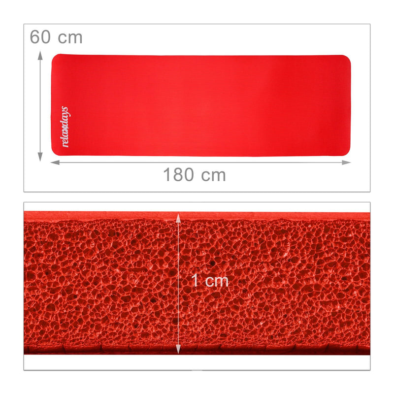 relaxdays Yogamatte rot 60,0 x 180,0 x 1,0