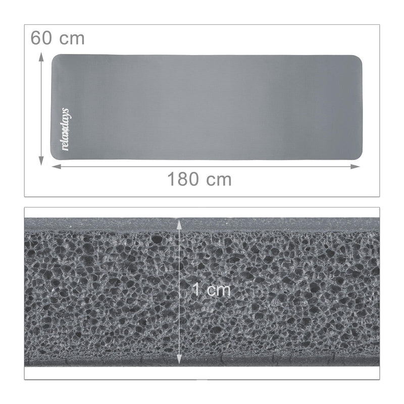 relaxdays Yogamatte grau 60,0 x 180,0 x 1,0