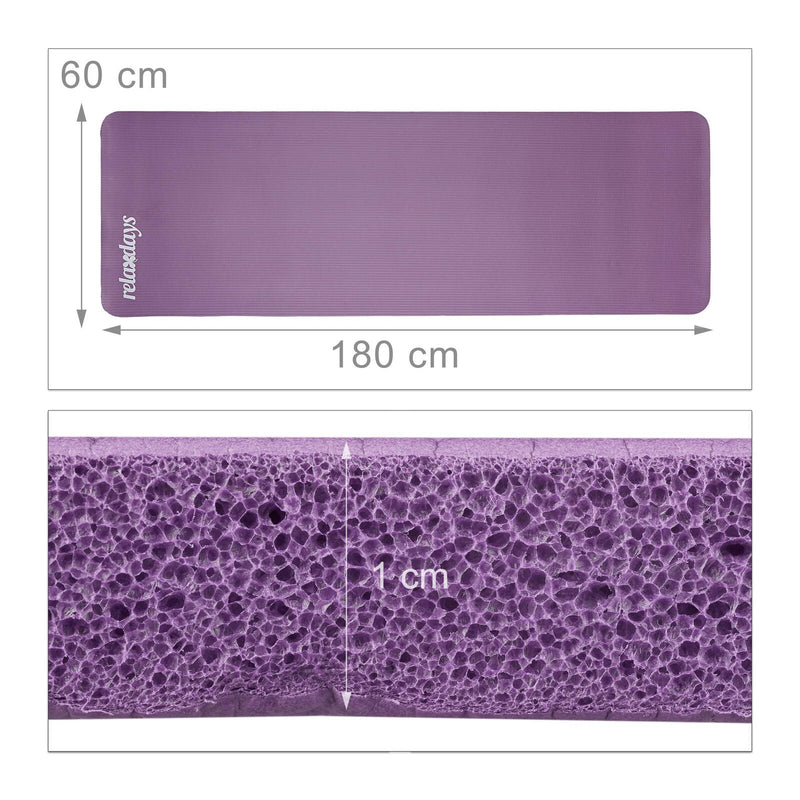 relaxdays Yogamatte violett 60,0 x 180,0 x 1,0