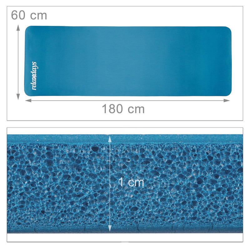 relaxdays Yogamatte blau 60,0 x 180,0 x 1,0