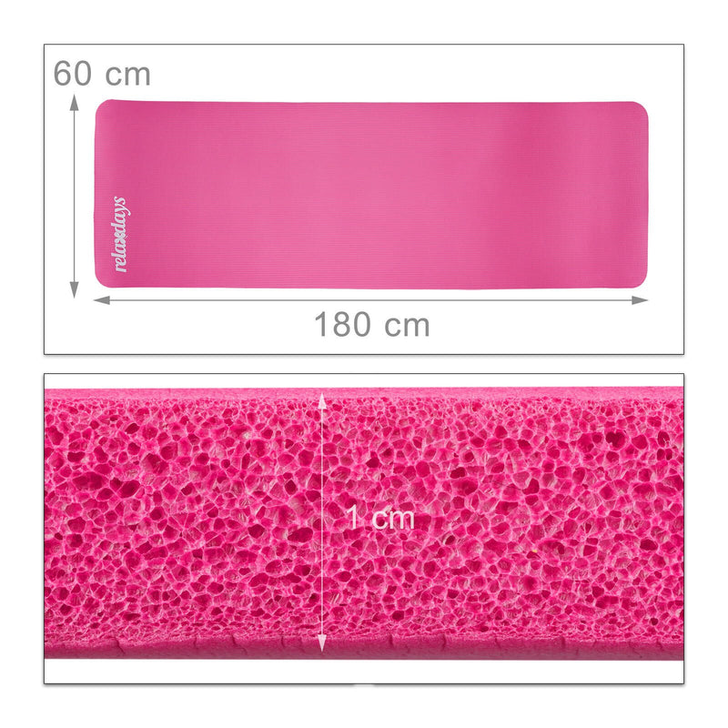 relaxdays Yogamatte pink 60,0 x 180,0 x 1,0