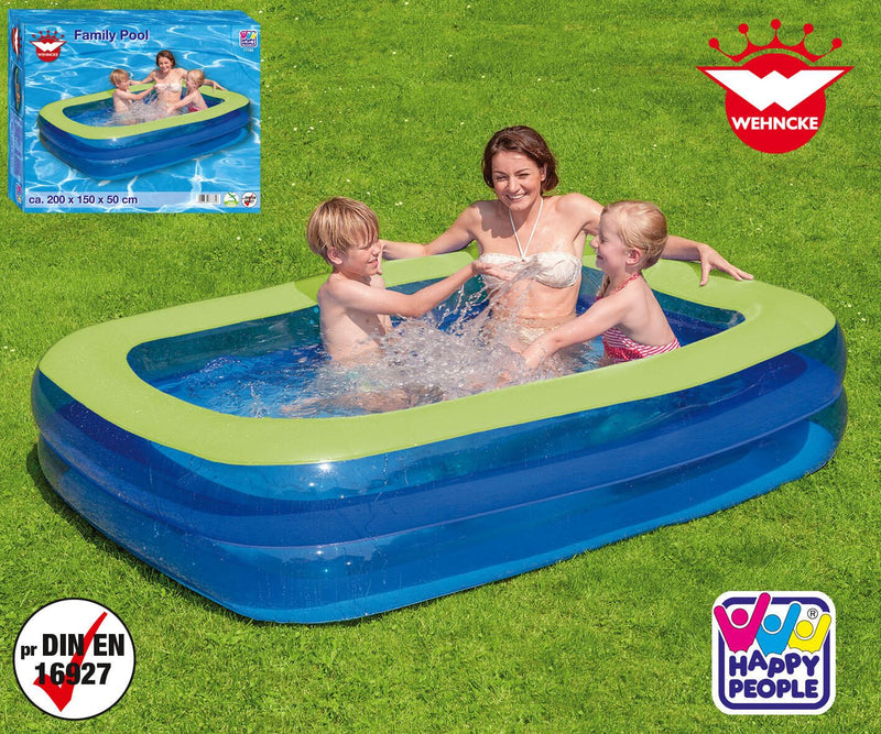 HAPPY PEOPLE® Planschbecken Family Pool blau, grün 200,0 x 150,0 x 50,0