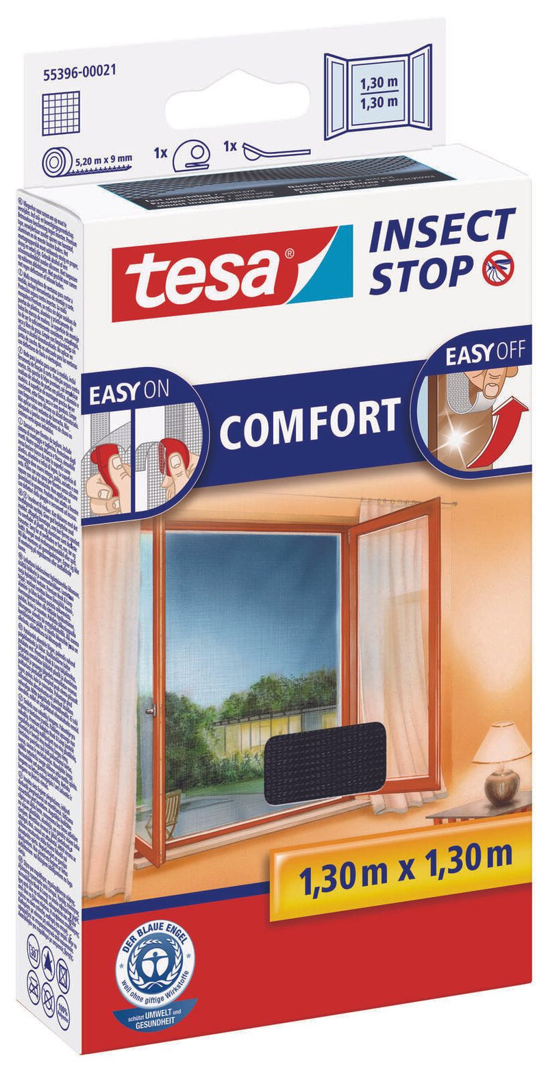 tesa Fliegengitter INSECT STOP anthrazit 1,30 x 1,30 m