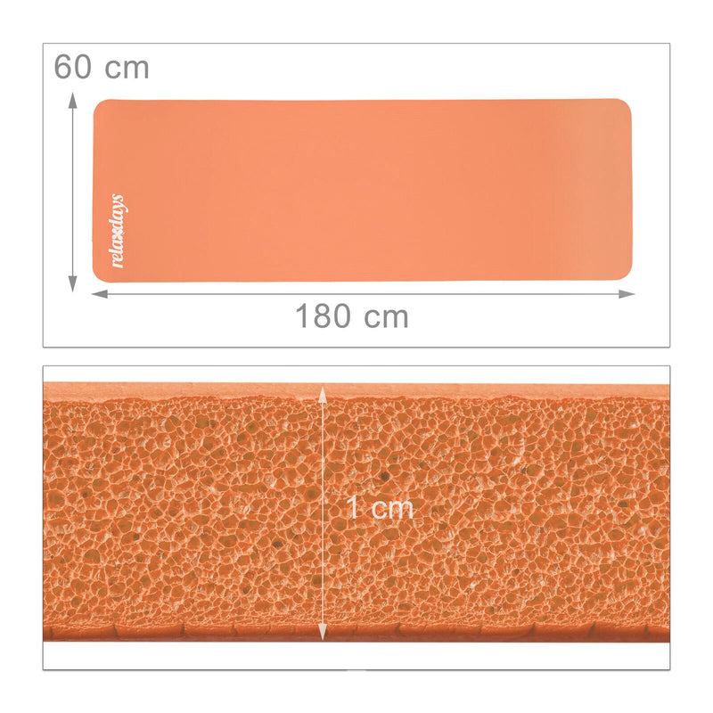 relaxdays Yogamatte orange 60,0 x 180,0 x 1,0