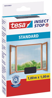 tesa Fliegengitter Insect Stop STANDARD anthrazit 1,0 x 1,0 m