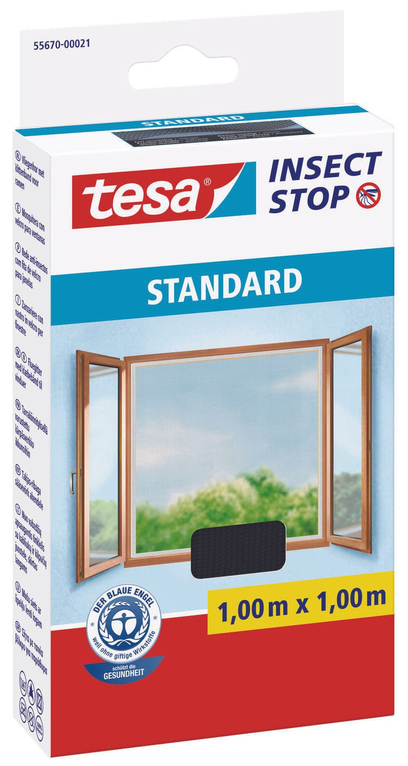 tesa Fliegengitter Insect Stop STANDARD anthrazit 1,0 x 1,0 m