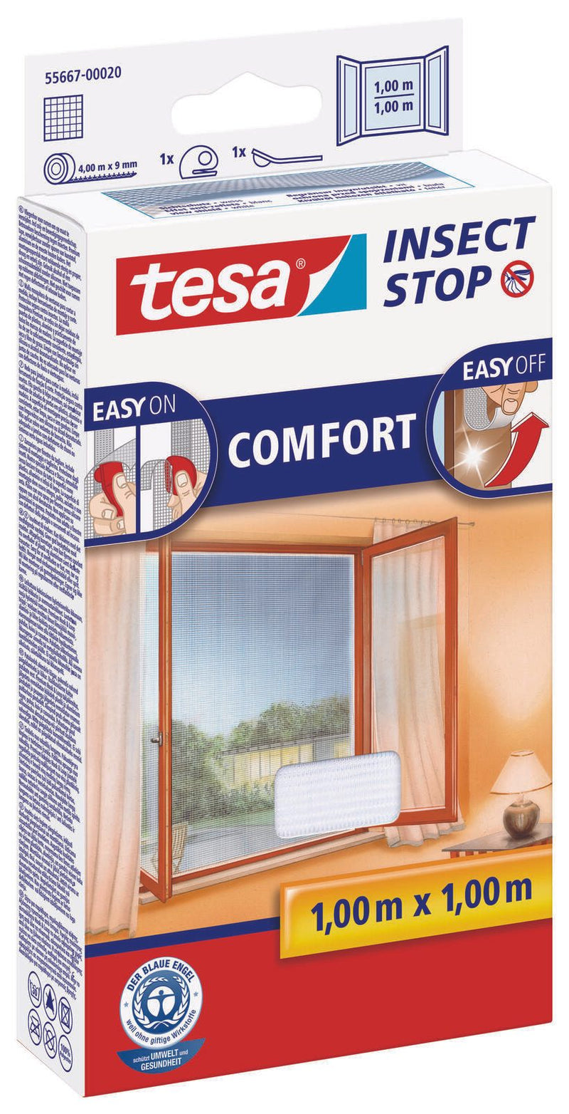 tesa Fliegengitter Insect Stop COMFORT weiß 1,0 x 1,0 m
