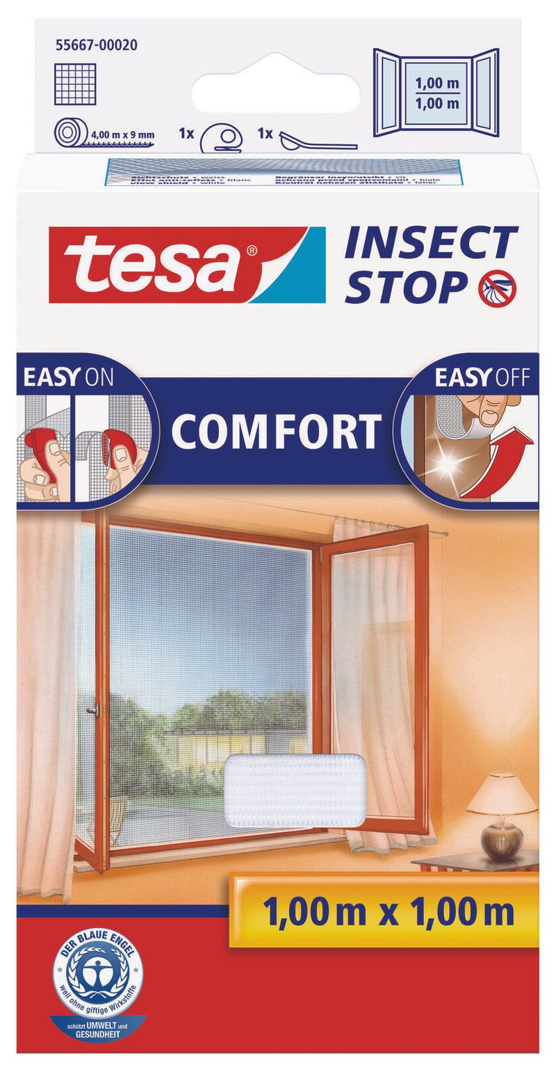 tesa Fliegengitter Insect Stop COMFORT weiß 1,0 x 1,0 m