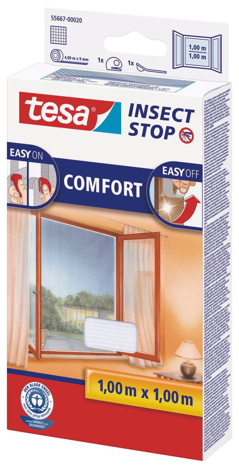 tesa Fliegengitter Insect Stop COMFORT weiß 1,0 x 1,0 m