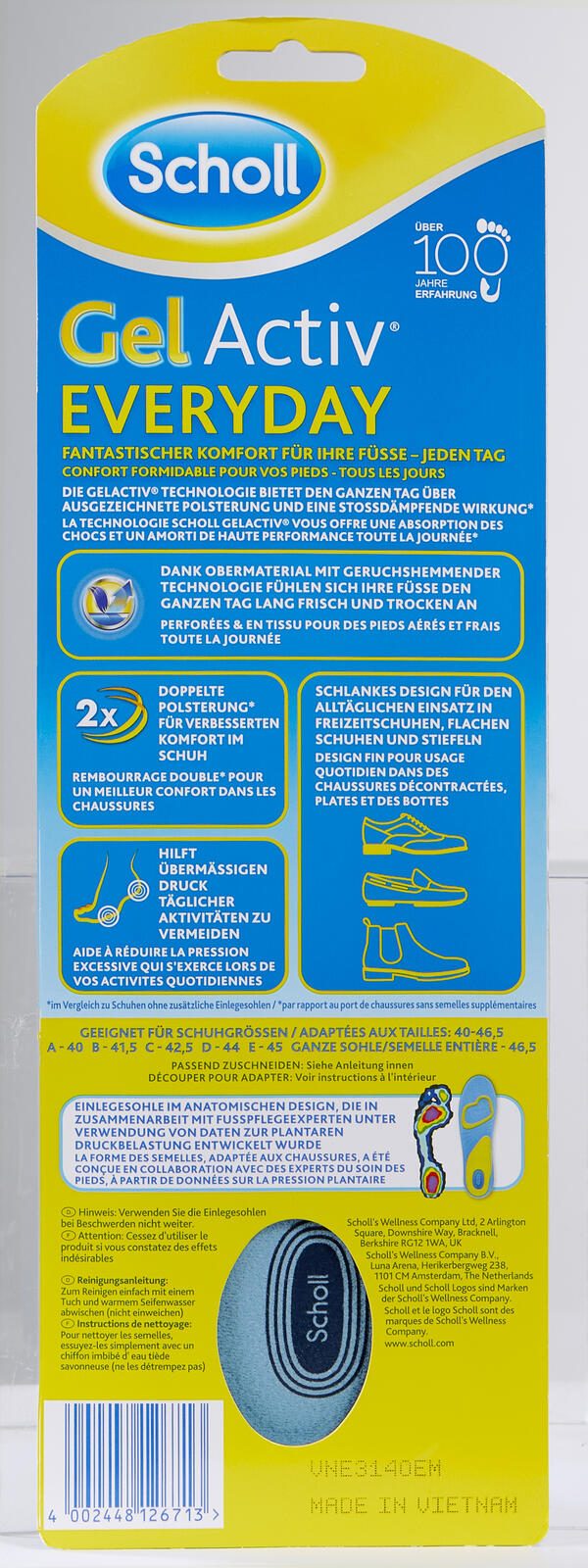Scholl Einlegesohlen Gel Activ Everyday Größe: 40 - 46,5