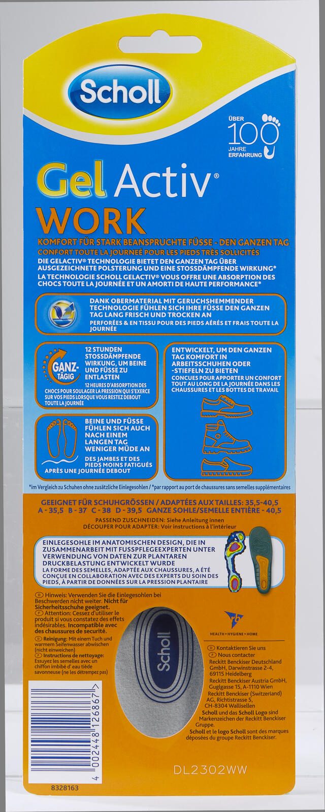 Scholl Einlegesohlen Gel Activ Work Größe: 35,5 - 40,5