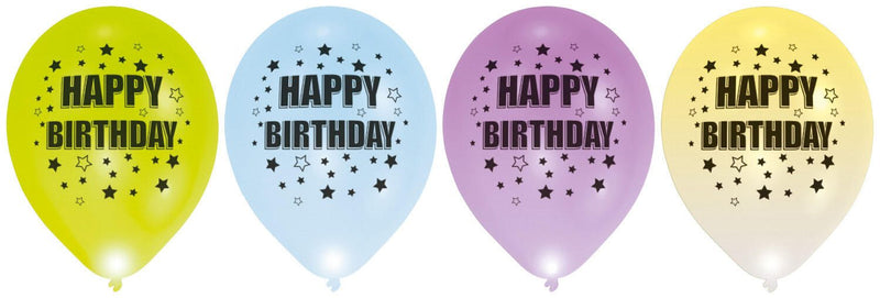 amscan® Luftballons LED Happy Birthday bunt