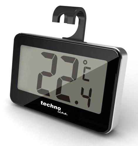 TechnoLine® WS 7012 Gefrier- & Kühlschrankthermometer schwarz, silber