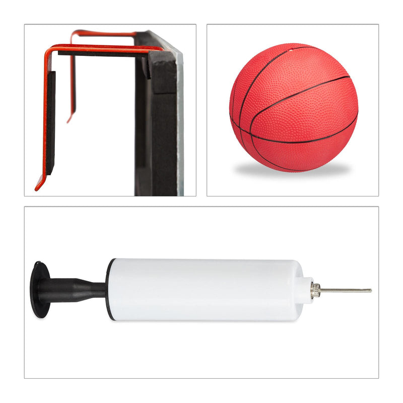 relaxdays Basketballkorb für’s Zimmer weiß, rot