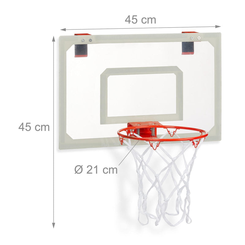 relaxdays Basketballkorb für’s Zimmer weiß, rot