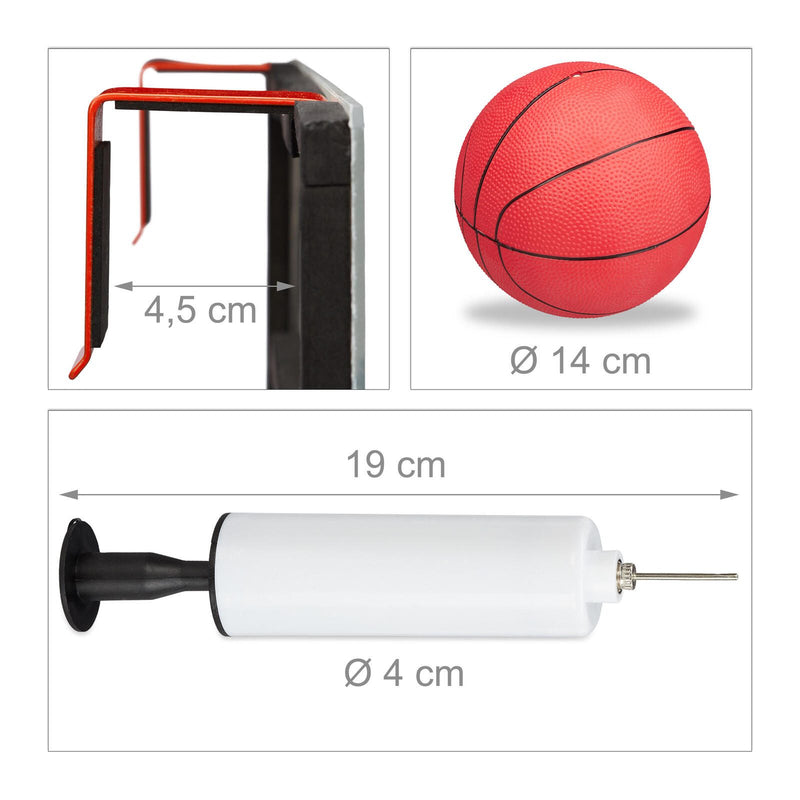 relaxdays Basketballkorb für’s Zimmer weiß, rot