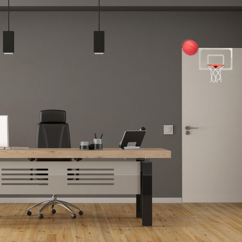 relaxdays Basketballkorb für’s Zimmer weiß, rot