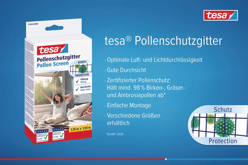 tesa Pollenschutzgitter Pollen Screen anthrazit 1,30 x 1,50 m