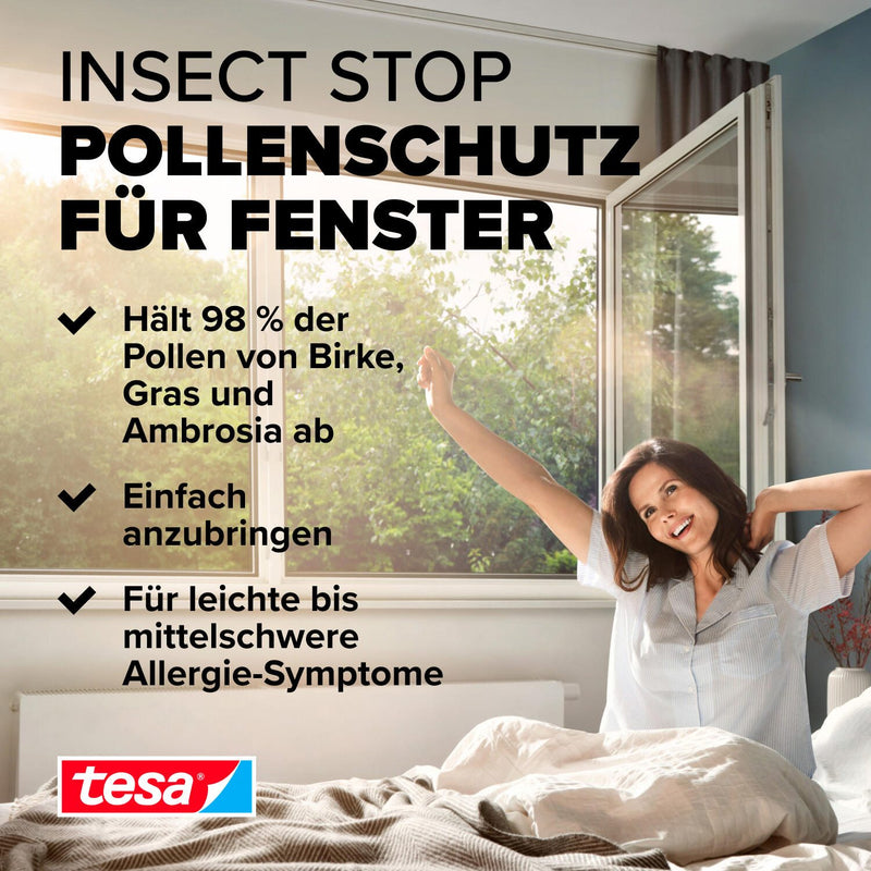 tesa Pollenschutzgitter Pollen Screen anthrazit 1,30 x 1,50 m