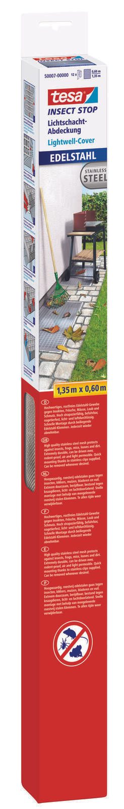 tesa Lichtschachtgitter Insect Stop Edelstahl 60,0 x 1,35 m