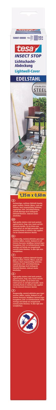 tesa Lichtschachtgitter Insect Stop Edelstahl 60,0 x 1,35 m