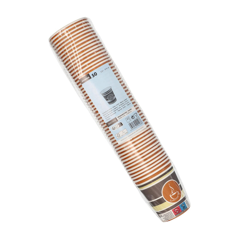 STARPAK Einweg-Kaffeebecher 8 cm 0,2 l weiß, rot, gelb, grau