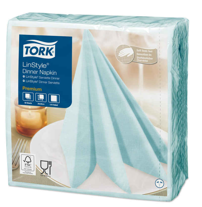 TORK Servietten 39,0 x 39,0 cm 1-lagig aqua blue