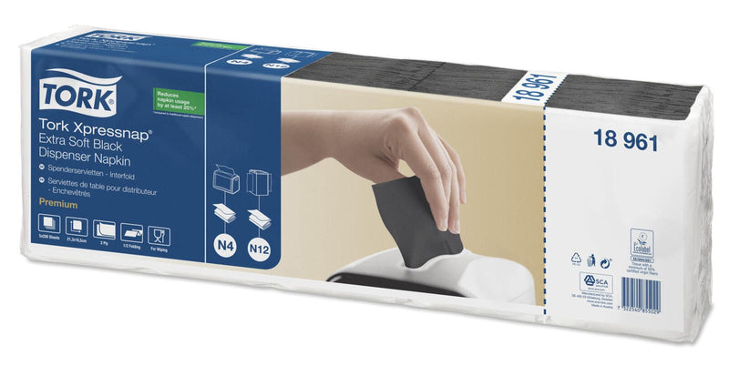 TORK Servietten 16,5 x 21,3 cm 2-lagig schwarz