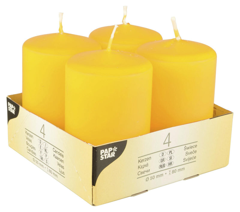 PAPSTAR Kerzen 8 cm gelb