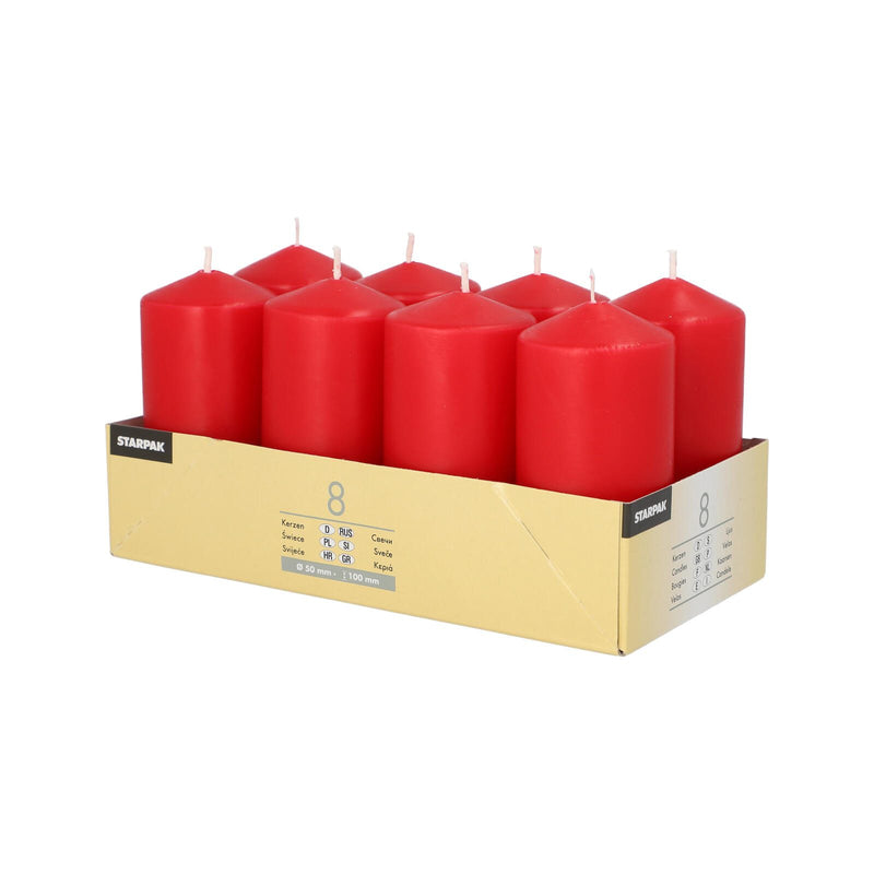 PAPSTAR Stumpenkerzen 10 cm rot