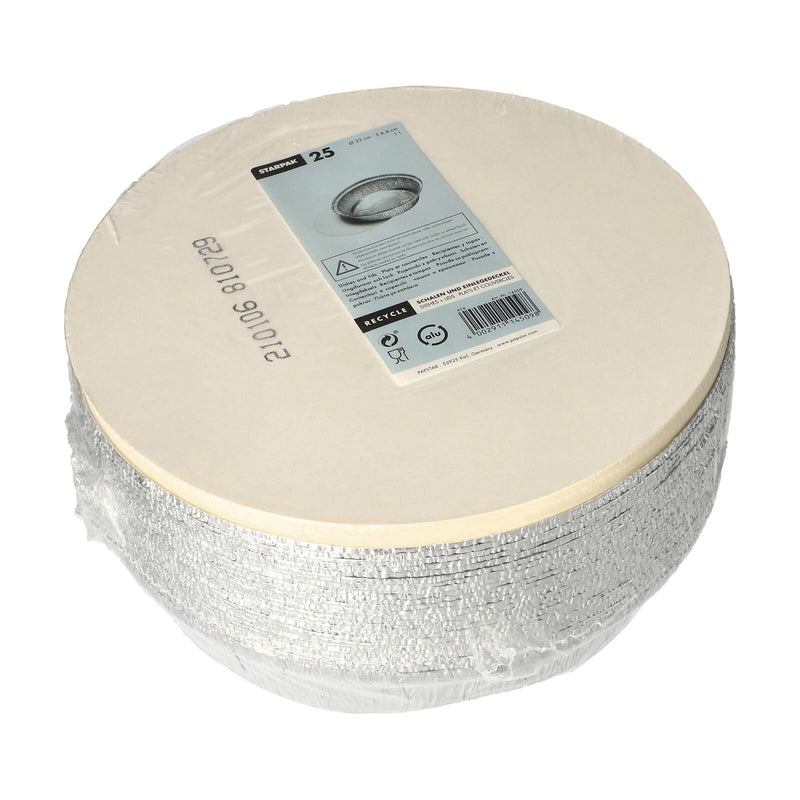 STARPAK Aluschalen mit Deckel 23 cm 1000 ml silber