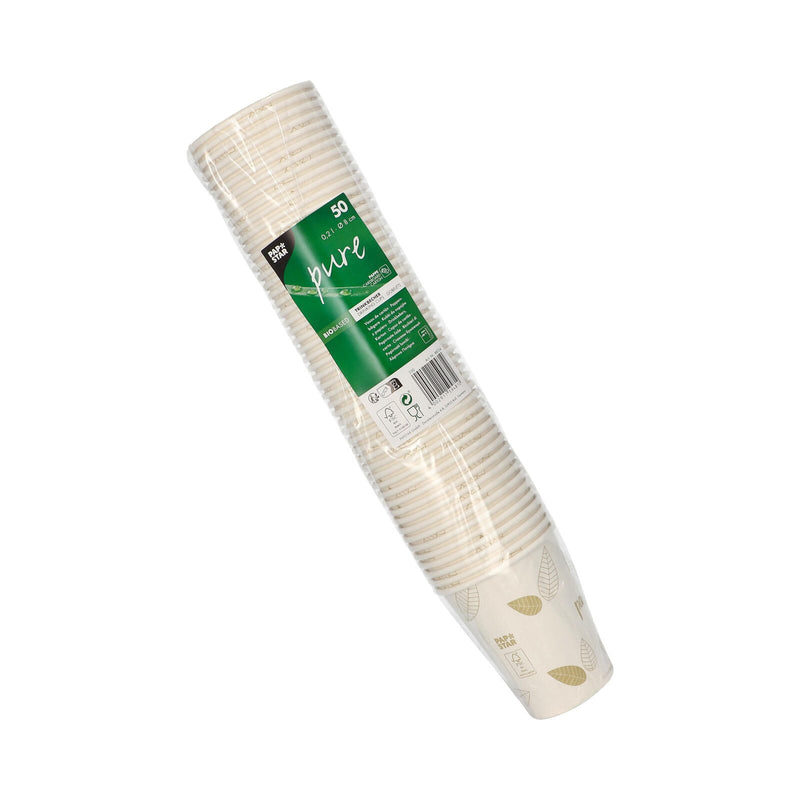 PAPSTAR pure ZERO Einweg-Trinkbecher 8 cm 0,2 l creme