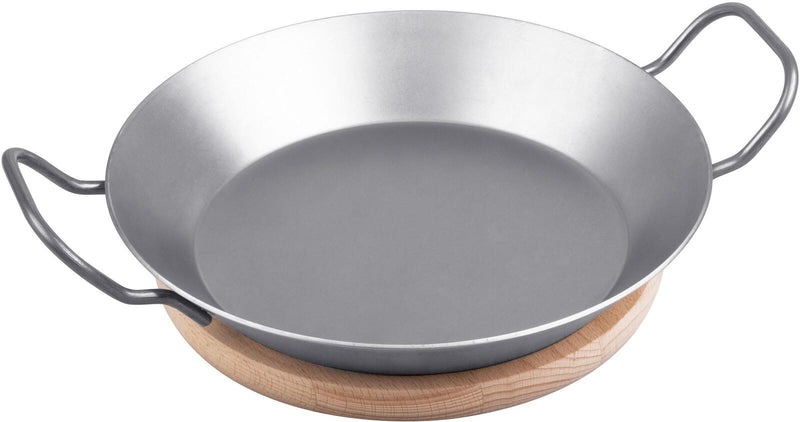 chg Servierpfanne mit Holzuntersetzer ca. 1,2 l silber