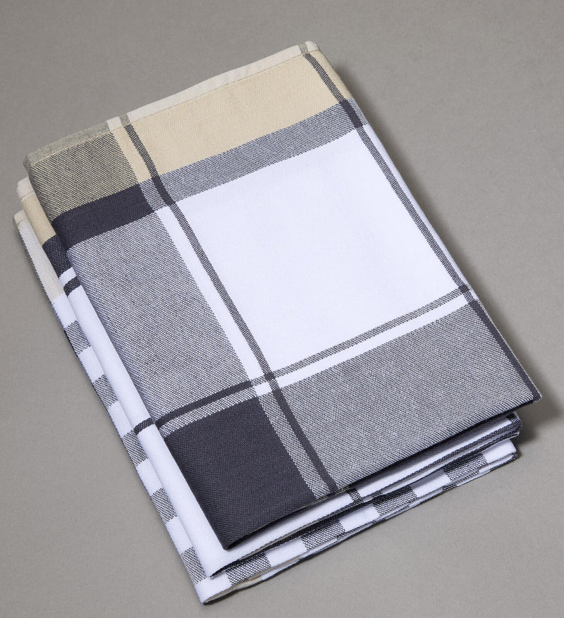 Dyckhoff Karo Geschirrtücher 50 cm x 70 cm grau
