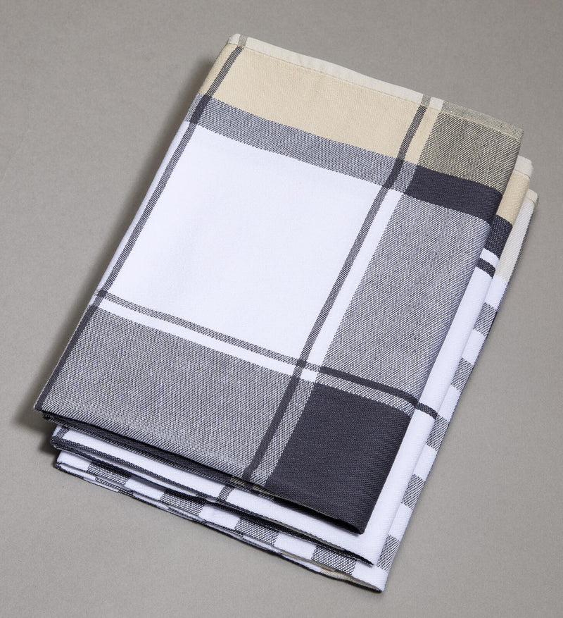 Dyckhoff Karo Geschirrtücher 50 cm x 70 cm grau
