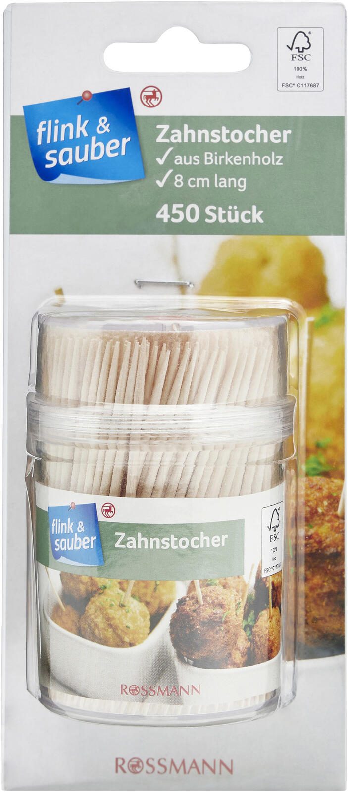 flink & sauber Zahnstocher braun Birkenholz