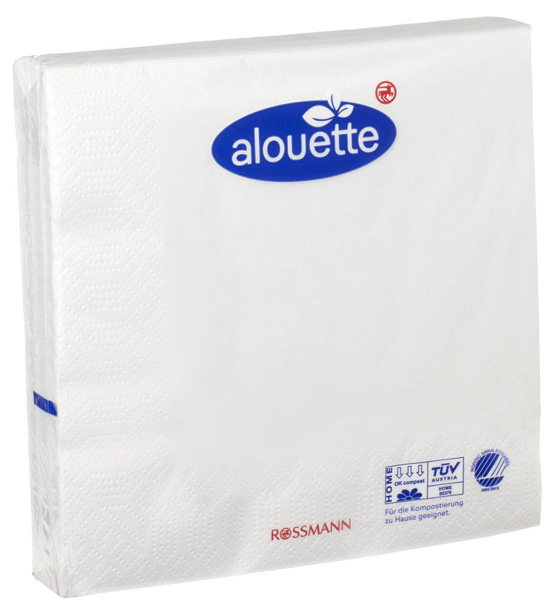 alouette Servietten 33,0 x 33,0 cm 3-lagig weiß