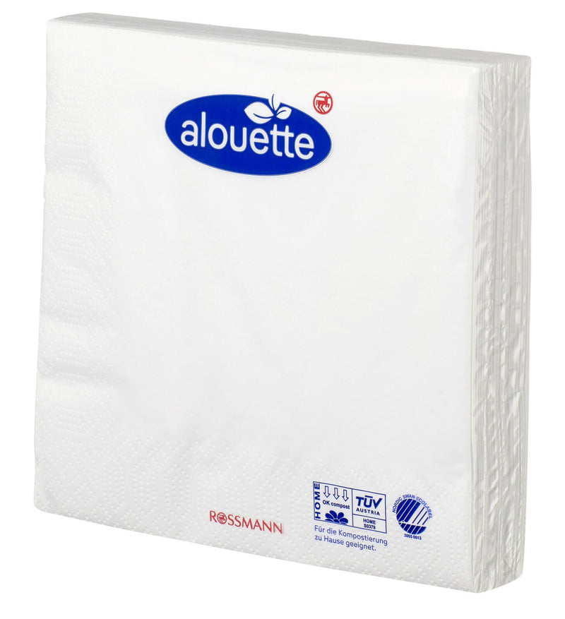 alouette Servietten 33,0 x 33,0 cm 3-lagig weiß