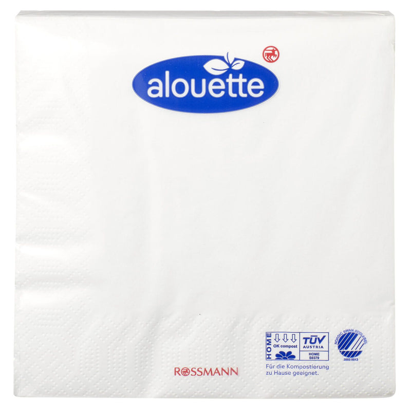 alouette Servietten 33,0 x 33,0 cm 3-lagig weiß