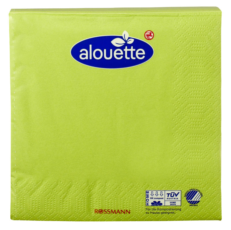 alouette Servietten 33,0 x 33,0 cm 3-lagig grün