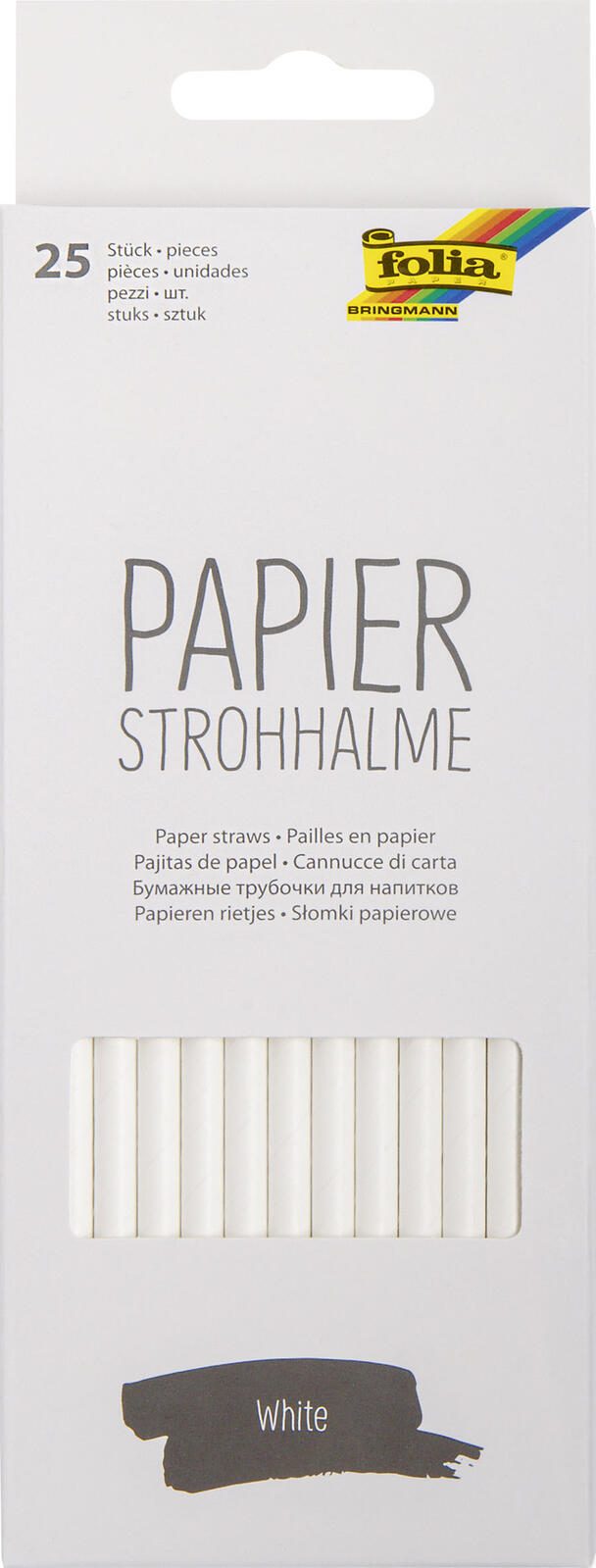 folia Strohhalme WHITE weiß