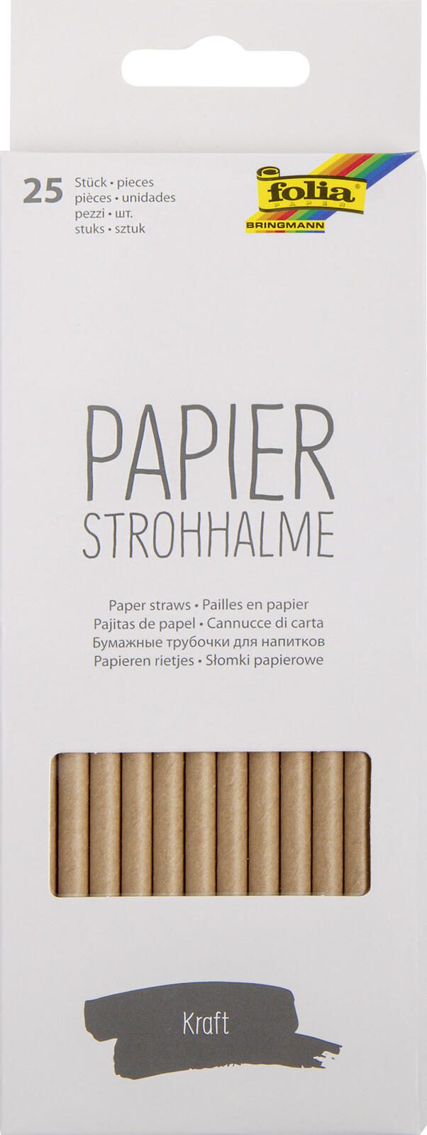 folia Strohhalme KRAFT braun