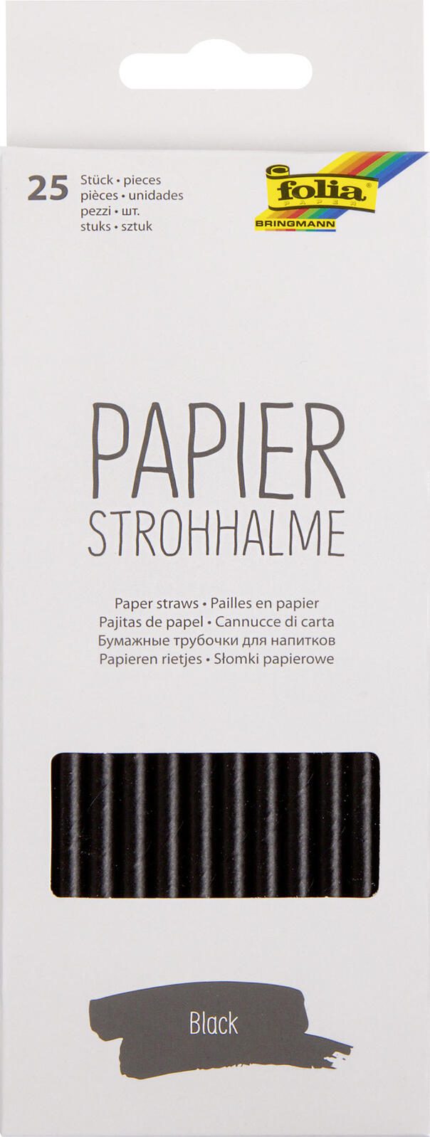folia Strohhalme BLACK schwarz