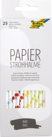 folia Strohhalme BOLD DOTS farbsortiert gepunktet
