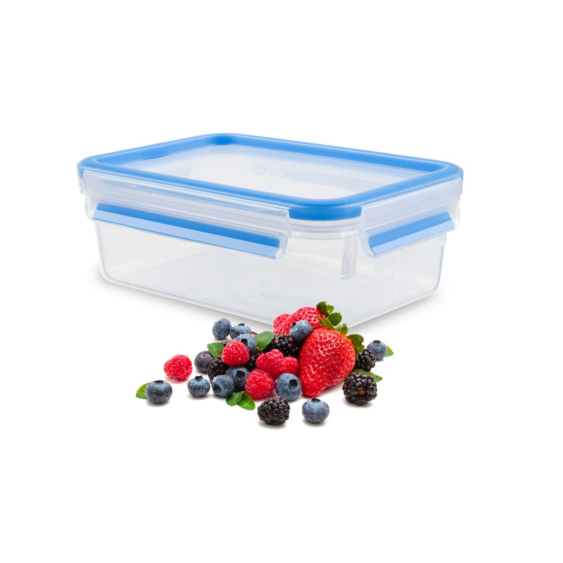 emsa Frischhaltedose CLIP & CLOSE 7 cm hoch 1,0 l transparent, blau
